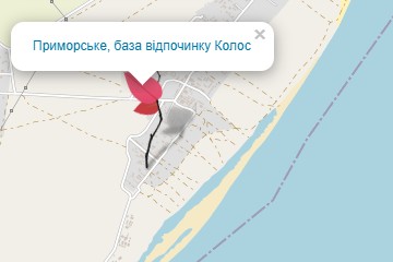 Карта Приморське база відпочинку Колос