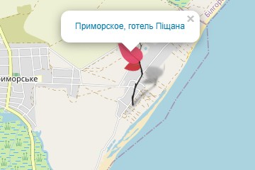 Карта Приморське бази відпочинку готель Піщана