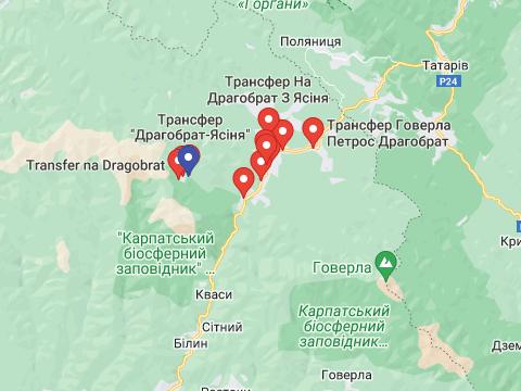 Карта Драгобрат Трансфер на Драгобрат