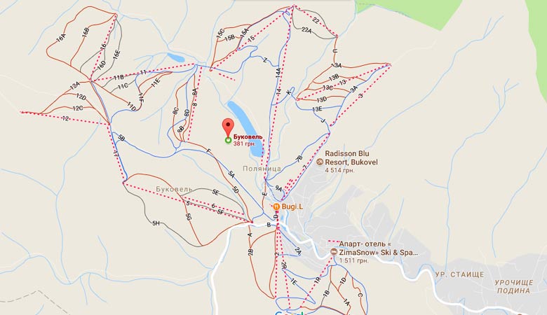 Буковель карта