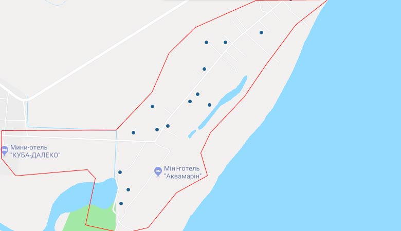 Приморське карта, вулиці, станції, житло, розташування готелів, баз відпочинку